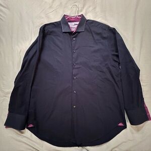 Michelson's of London Black Long Sleeve Mens Dress Shirt